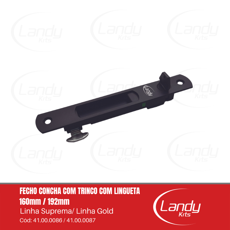 FECHO CONCHA C/ TRINCO C/ LINGUETA - 192mm - LS/LG