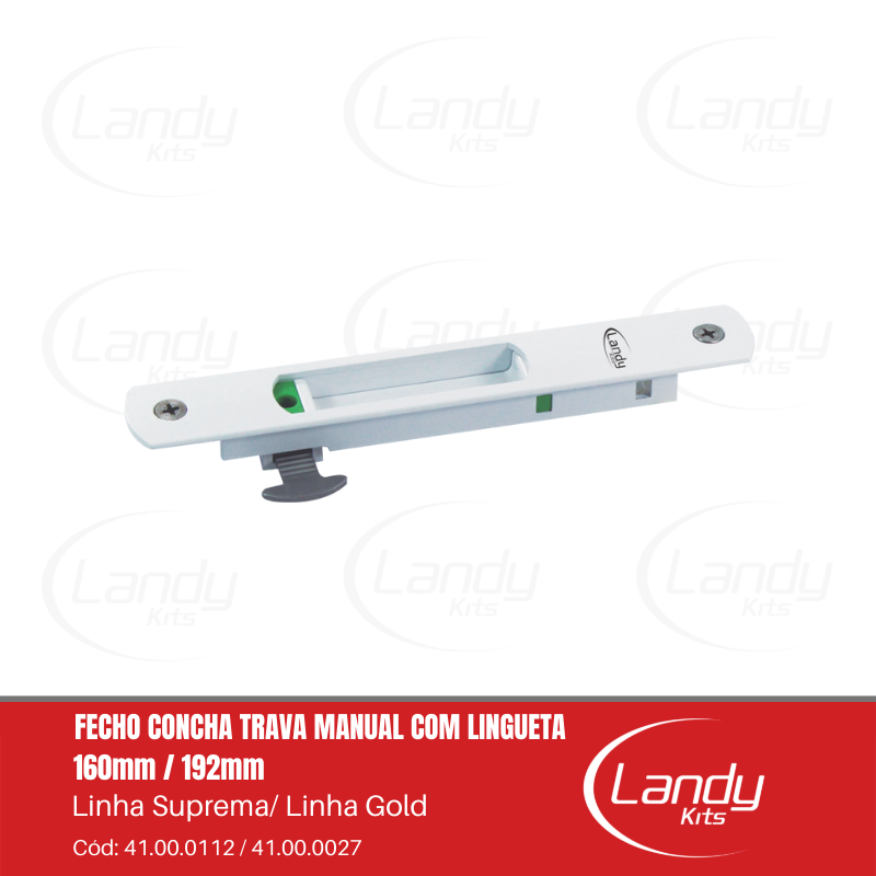 FECHO CONCHA TRAVA MANUAL C/ LINGUETA - 192mm - LS/LG